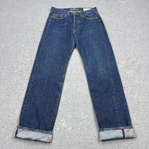 Gap 1969 Selvedge Jeans Men's 31x34* Blue Dark Denim Straight Button Fly Italy